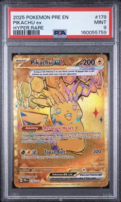 Pokemon Pikachu ex 179/131 Prismatic Evolutions Hyper Rare Holo PSA 9 - Image 1