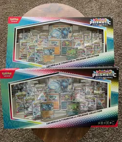 LOT OF 2 Pokemon Prismatic Lucario Ex Tyranitar Ex Premium Collection Sams Club - Image 1