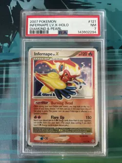 2007 Pokemon Diamond And Pearl Base Set Infernape Lv X Holo PSA 7 - Image 1