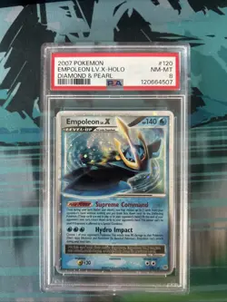 2007 Pokemon Diamond And Pearl Base Set Empoleon Lv X Holo PSA 8 - Image 1