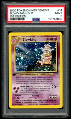 2000 POKEMON NEO GENESIS 1ST EDITION #14 SLOWKING-HOLO PSA 9 *SWIRL* - Image 1