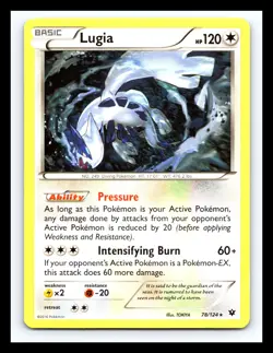 💥 Lugia Non Holo Rare - 78/124 - Pokemon Fates Collide 2016 - Image 1