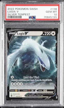 2022 POKEMON SWORD & SHIELD SILVER TEMPEST #138 LUGIA V PSA 10 - Image 1