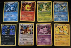 Pokemon Full Eeveelution Set Black & White Promo BW87 - BW94 Holo +Bonus Sylveon - Image 1