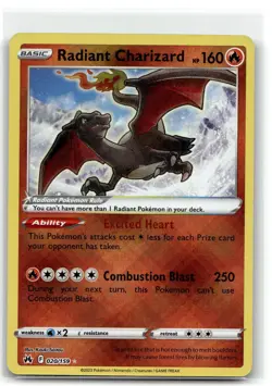 Radiant Charizard 020/159 Radiant Rare Crown Zenith Pokemon NM b4 - Image 1