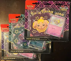 Pokemon TCG Paldean Fates Sealed Tech Sticker Collection Blister Pack Set Of 3 - Image 1