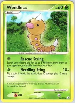 Weedle 86/111 Common Rising Rivals Pokemon NM - Image 1