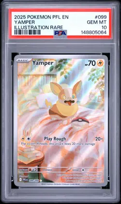 2025 POKEMON PFL EN-PHANTASMAL FLAMES ILLUSTRATION RARE #099 YAMPER PSA 10 - Image 1