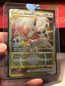 Hisuian Zoroark VSTAR 213/196 Gold Holo Full Art Secret Rare Pokemon Lost Origin - Image 4