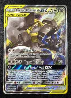 Pokemon Lucario & Melmetal GX Tag Team Sun & Moon Promo Full Art Holo SM192 - Image 1
