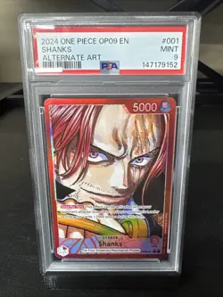 Shanks Leader OP09-001 Alt Art PSA 9-One Piece Emperors in the New World EN - Image 1