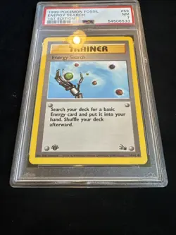 Energy Search 59/62 Fossil Regular 1st Edition PSA 7 Pokemon - Image 3
