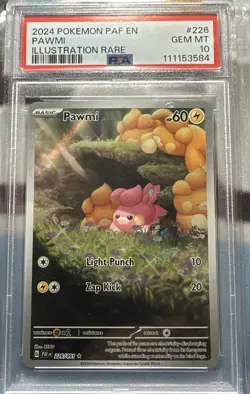 2024 Pawmi 226/091 Sv: Paldean Fates Holo PSA 10 Shiny Illustration Rare Pokemon - Image 1