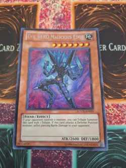 Yugioh Evil HERO Malicious Edge LCGX-EN029 Secret Rare Unlimited Near Mint - Image 1