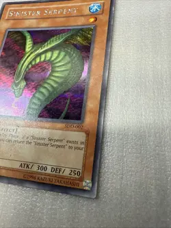 Yugioh Sinister Serpent SDD-002 Parallel Secret Rare LP - Image 3