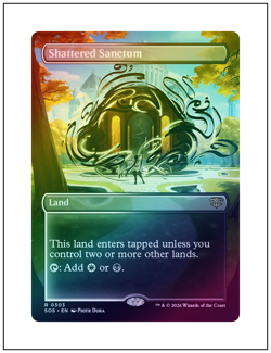 Shattered Sanctum, Foil, Borderless Art, Secrets of Strixhaven, Magic MTG NM - Image 1