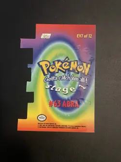 Pokemon TV Series 2 Topps - Die-Cut Embossed Chase Card #63 Abra EV7 - Image 2