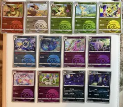Pokemon Eevee Evolution Poke Balls 12 Chinese Cards - Image 1