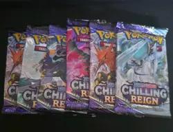 Pokemon Sword & Shield Chilling Reign Lot Of 6 Booster Packs - Image 1