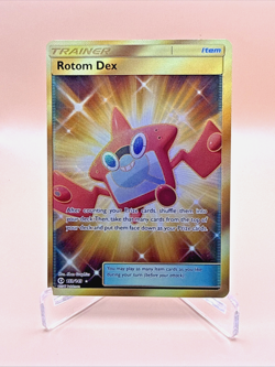 Rotom Dex 159/149 Pokemon Card TCG - SM Base Set Secret Rare - Gold Holo (LP) - Image 1