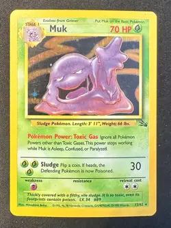 Muk 13/62 1999 Fossil Set Pokemon Card TCG Vintage WOTC Nintendo Holo Rare - Lp - Image 1