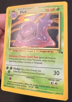 Muk 13/62 1999 Fossil Set Pokemon Card TCG Vintage WOTC Nintendo Holo Rare - Lp - Image 3
