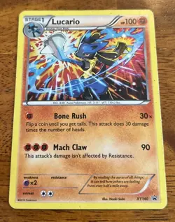 Pokemon TCG Lucario XY Black Star Promos XY140 Promo Cosmos Holo Rare - Image 1