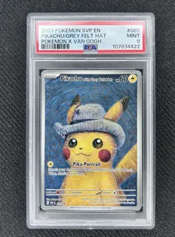 2023 Pokemon SVP EN Pokemon X Van Gogh #085 Pikachu With Grey Felt Hat PSA 9 - Image 1