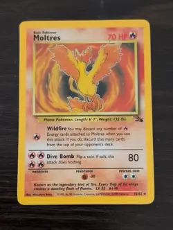 Moltres 12/62 Unlimited Holo Rare - Pokemon Fossil Set NM - Image 1