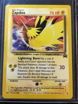 Pokemon TCG Zapdos Wizards Black Star Promos, 23 Regular Promo - Image 1