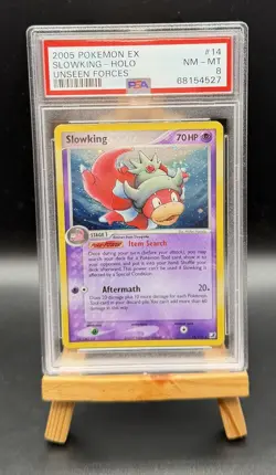 SLOWKING HOLO 14/115 UNSEEN FORCES POKEMON PSA 8 - Image 1
