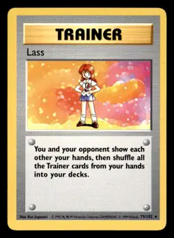 Lass 75/102 Rare Base Set Pokemon Unlimited Lightly Played - Image 1