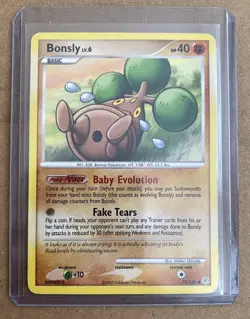 Pokemon TCG Bonsly 71/130 Diamond & Pearl Regular MODERATELY PLAYED - Image 1