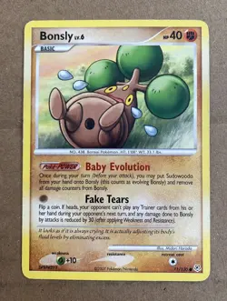 Pokemon TCG Bonsly 71/130 Diamond & Pearl Regular MODERATELY PLAYED - Image 2