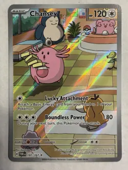 Pokemon TCG Twighlight Masquerade Chansey 187/167 Illustration Rare NM - Image 1