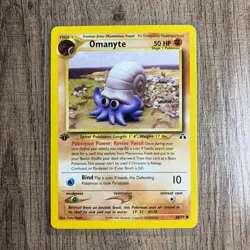 Pokemon TCG Omanyte (Neo Discovery 60/75) 2001 1st Edition Common MP - Image 1