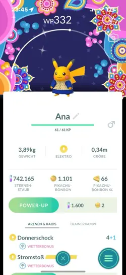 Pokemon Go Shiny Pikachu Kurta Mit Hintergrund/ With Background - Image 1