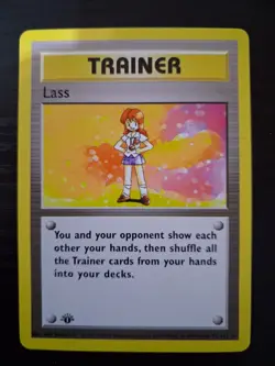 Pokemon TCG Lass Trainer 75/102 Base Set Rare Non-Holo 1st Edition Shadowless NM - Image 1