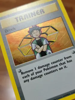Pokemon Brock Trainer Card Gym Heroes Holographic Rare 15/132 WoTC Holo MP - Image 2