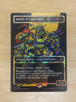 Heroes In A Half Shell (0096) Borderless Surge Foil - TMNT MTG - NM Digital 8bit - Image 1
