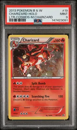 POKEMON LEGENDARY TREASURES CHARIZARD #19 COSMOS HOLO PSA 9 MINT #147423091 - Image 1