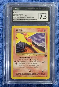 Pokemon 1x Black Star Promo Moltres 21 CGC 7.5 - Image 1