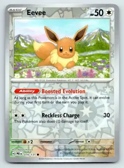 Pokemon Eevee Prismatic Evolutions PRE C REVERSE HOLO 074/131 NM - Image 1
