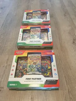 Pokemon TCG First Partner Illustration Series 1 Box Promo 3x - Image 2