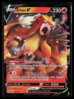 Entei V 022/172 V Rare Holo Brilliant Stars Pokemon NM - Image 1