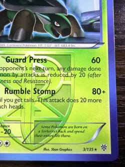 Torterra 3/135 Plasma Storm Rare Regular Stage 2 HP150 Pokemon TCG Card English - Image 5