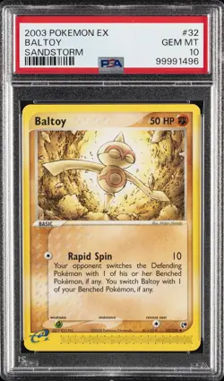 2003 POKEMON EX SANDSTORM #32 BALTOY PSA 10 - Image 1