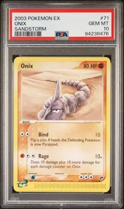 PSA 10 ONIX 71 EX SANDSTORM POKEMON GEM MINT - Image 1