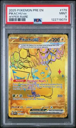Pokemon Prismatic Evolutions Pikachu ex 179/131 PSA 9 - Image 1