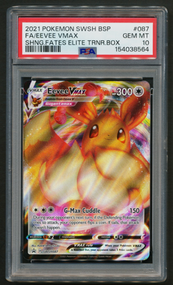 Eevee VMAX SWSH087 Black Star Promo Holo Pokemon 2021 Shining Fates PSA 10 - Image 1
